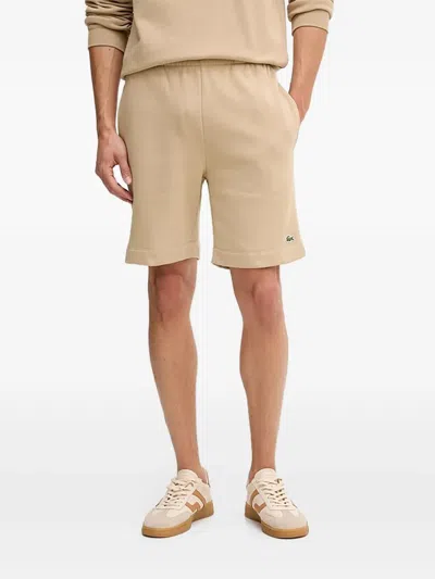 Lacoste Logo Patch Shorts In Neutral