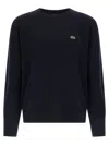 Lacoste Logo Patch Sweater Sweaters And Cardigans Blue In Black