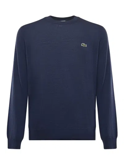 Lacoste Classic Fit Crewneck Sweatshirt In Blue