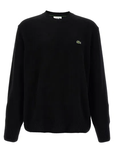 LACOSTE LOGO PATCH SWEATER SWEATERS AND CARDIGANS BLACK