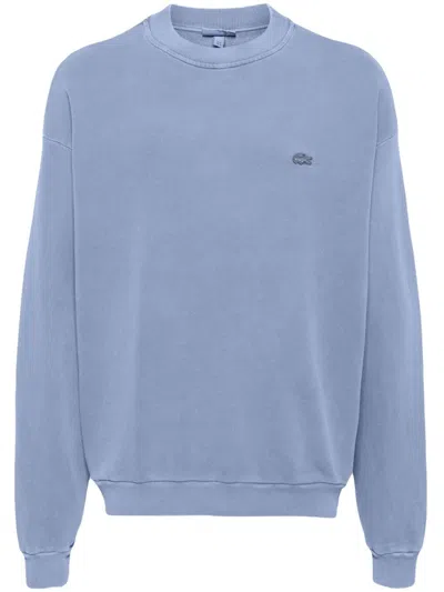 Lacoste Logo-patch Sweatshirt In Blue