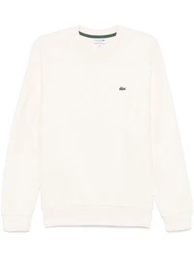 Lacoste Logo-patch Sweatshirt In Neutrals