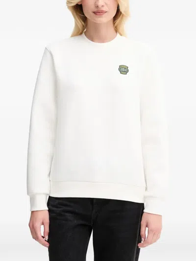 Lacoste Logo-patch Sweatshirt In White