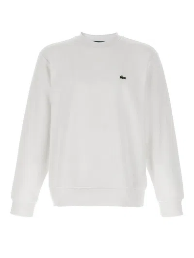Lacoste Logo Patch Sweatshirt In White