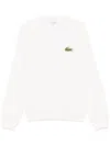 Lacoste Logo Sweatshirt With Ribbed Cuffs And Hem In White
