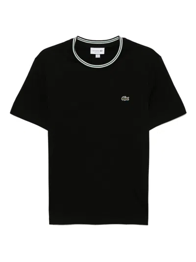Lacoste Logo-patch T-shirt In Black
