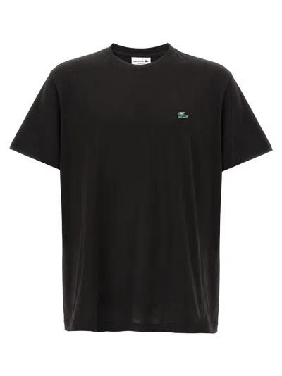Lacoste Logo Patch T Shirt In Black