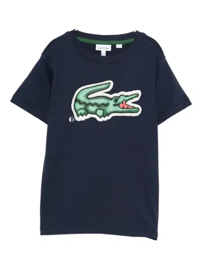 Lacoste Logo-patch T-shirt In Blue