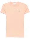 Lacoste Logo-patch T-shirt In Neutrals