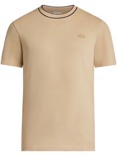 Lacoste Logo-patch T-shirt In Neutrals