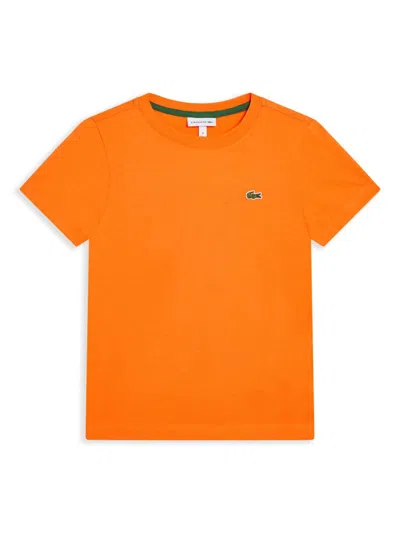 Lacoste Kids' Logo-patch T-shirt In Orange