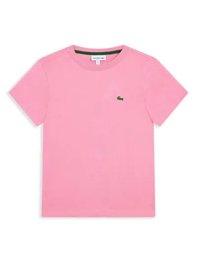 Lacoste Kids' Logo-patch T-shirt In Pink