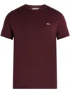 Lacoste Crew-neck Pullover In Wool Blend In Red