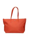 Lacoste Logo-patch Tote Bag In Orange