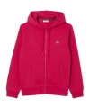 Lacoste Zip-up Fleece Hoodie In Pink