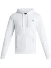 Lacoste Logo-patch Zipped Sweatshirt In White