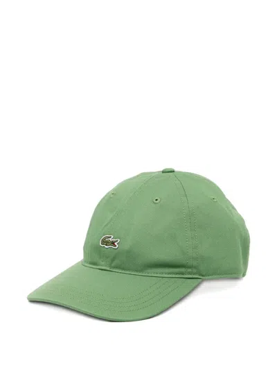 Lacoste Logo-patched Cap In Green