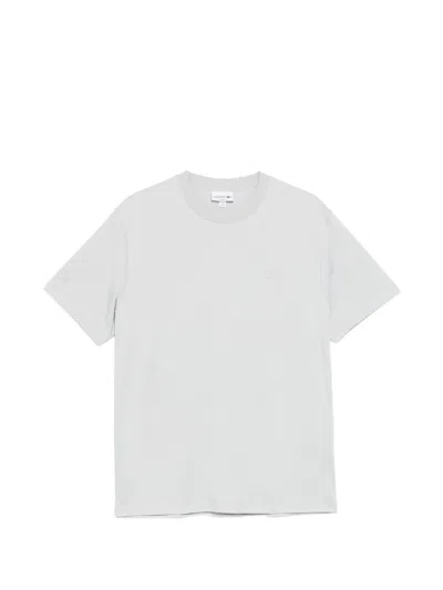 Lacoste Logo-patched Round Neck T-shirt In Gray