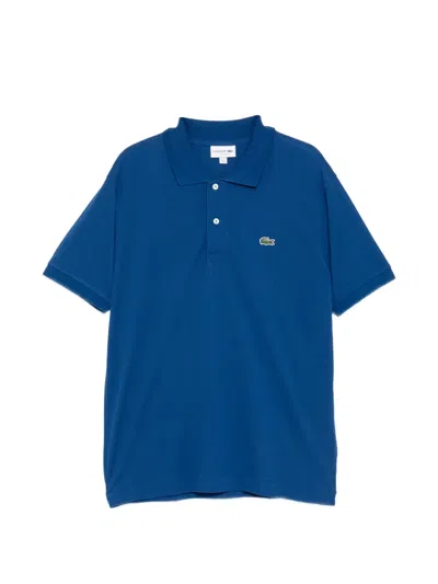 Lacoste Logo-patched Short-sleeve Polo Shirt In Blue