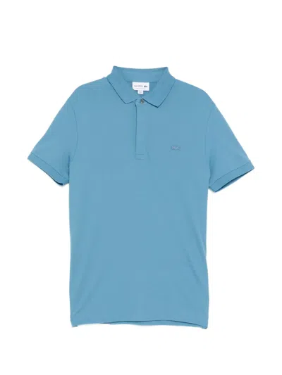 Lacoste Logo-patched Short-sleeve Polo Shirt In Blue