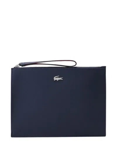 Lacoste Logo-plaque Clutch Bag In 蓝色