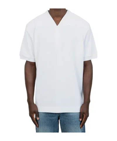 Lacoste Poloshirt Mit V-ausschnitt In White