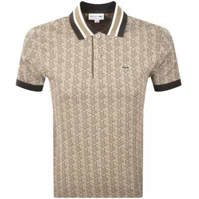 Lacoste Logo Polo T Shirt Beige In Neutral