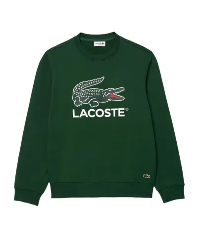 Lacoste Logo-print Cotton Sweatshirt In Green