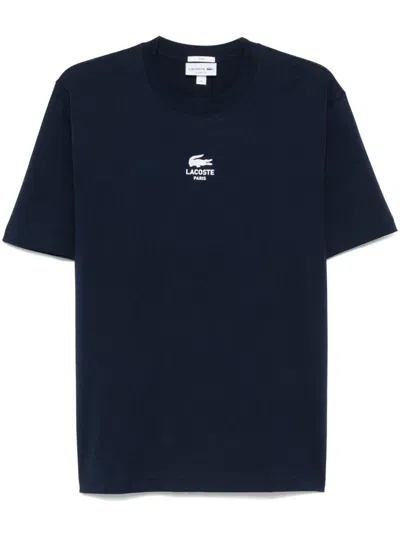 Lacoste Logo-print Cotton T-shirt In 蓝色