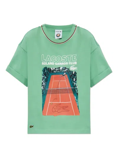 Lacoste Logo-print Cotton T-shirt In Green