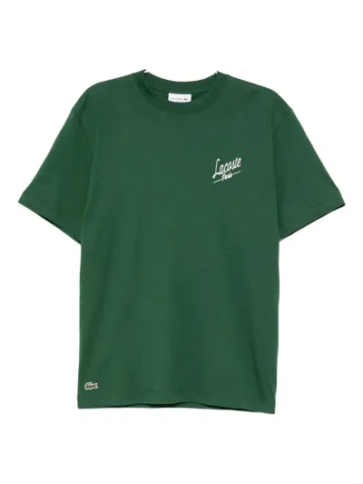 Lacoste Logo-print Cotton T-shirt In Green