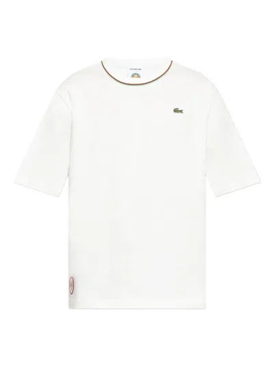 Lacoste Logo-print Cotton T-shirt In White