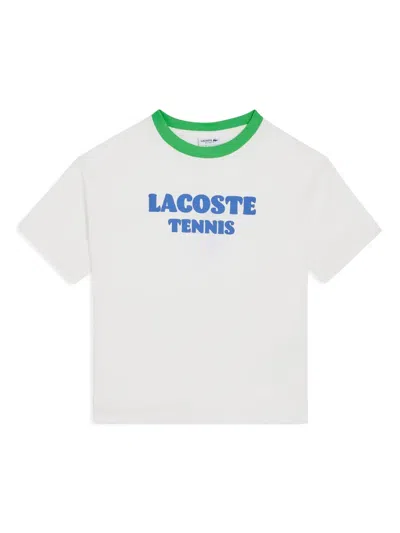 Lacoste Kids' Logo-print Cotton T-shirt In White