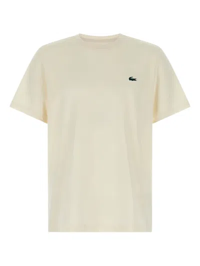 Lacoste Graphic Print Crew Neck Short Sleeve T-shirt In Neutral