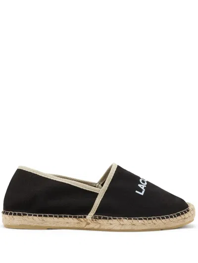 Lacoste Logo-print Espadrilles In Black