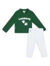 Lacoste Logo-print Fleece Trousers (set Of Two) In Green