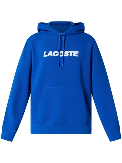 Lacoste Logo-print Hoodie In Blue