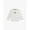 Lacoste Flour Logo-print Long-sleeve Cotton-jersey Sweatshirt 4-16 Y In Flour