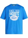 Lacoste Logo-print Organic Cotton T-shirt In Blue
