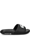 Lacoste Logo-print Slides In Black