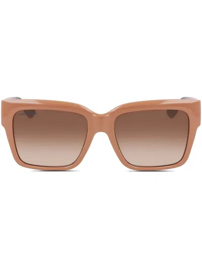 Lacoste Logo-print Sunglasses In Burgundy