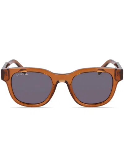 Lacoste Logo-print Sunglasses In Brown