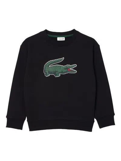 Lacoste Kids' Logo-print Sweater In Black