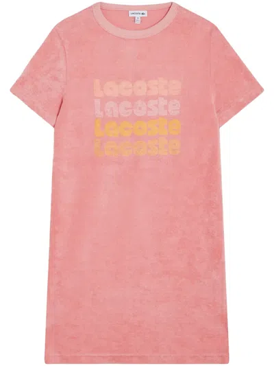 Lacoste Kids' Logo-print T-shirt Dress In Pink