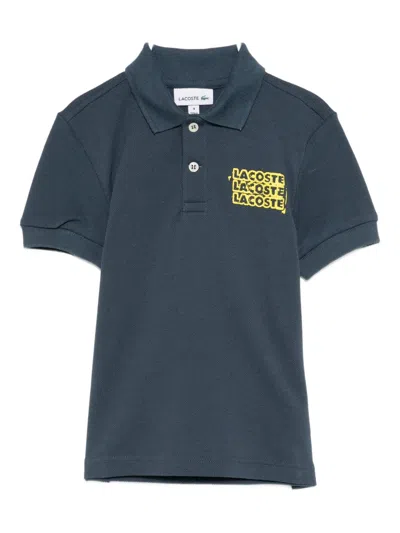Lacoste Kids' Logo-printed Polo Shirt In Blue