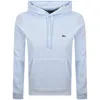 Lacoste Crocodile Logo-patch Drawstring Hoodie In Blue
