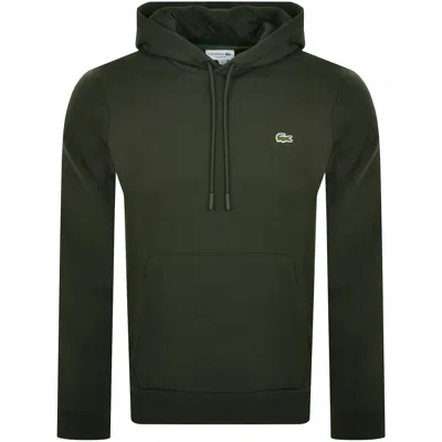 Lacoste Logo Pullover Hoodie Green In Khaki