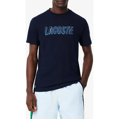 Lacoste Logo Regular Fit Performance Graphic T-shirt In Gold