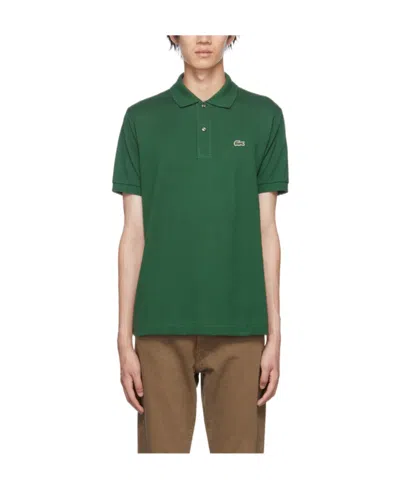 Lacoste Stretch Pique Short-sleeve Slim Fit Polo Shirt In Green