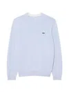 Lacoste Basic Crew Neck Sweatshirt In Blue